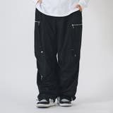 ブラック | ワイドカーゴパンツ メンズ ストリート系 ビッグシルエット | REGIEVO