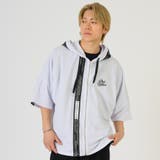 1ホワイト | テーププリントドルマンTパーカー | REGIEVO