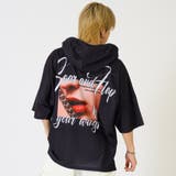 2ブラック | リッププリントドルマンTパーカー | REGIEVO