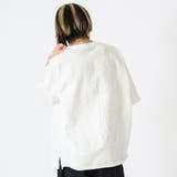 1ホワイト | クロスエンボス半袖Tシャツ | REGIEVO