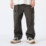 3チャコール | ワイドカーゴパンツ メンズ ストリート系 ビッグシルエット | REGIEVO