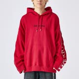 2レッド | メンズ パーカー 袖ZIPデザイン ストリート系 オーバーサイズ | REGIEVO