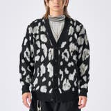 23ブラック/レオパード | モヘアタッチ総柄カーディガン | REGIEVO