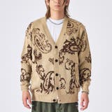 24アイボリー/ペイズリー | モヘアタッチ総柄カーディガン | REGIEVO