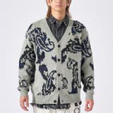 25グレー/ペイズリー | モヘアタッチ総柄カーディガン | REGIEVO
