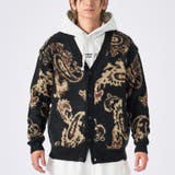 26ブラック/ペイズリー | モヘアタッチ総柄カーディガン | REGIEVO