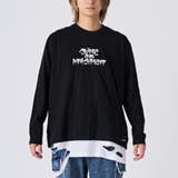2ブラック/ホワイト | ロンT メンズ フェイクレイヤード 長袖Tシャツ ストリート系 オーバーサイズ | REGIEVO