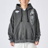 3ヴィンテージブラック | グランジZIPパーカー | REGIEVO