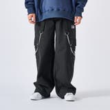2ダックブラック | ワイドパンツ メンズ デニムカーゴ ストリート系 ビッグシルエット | REGIEVO