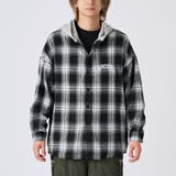 3ブラック | フード付き チェックシャツ | REGIEVO