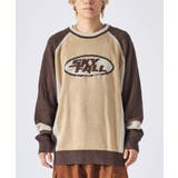 2ブラウン | クルーネック ニット メンズ 配色ロゴ ストリート系 オーバーサイズ | REGIEVO