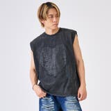 3ブラック/スカルハートプリント | カットオフアップリケノースリーブ | REGIEVO