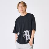 2ブラック | アップリケラインストーン半袖Tee | REGIEVO