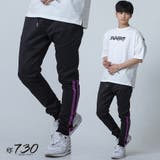 BLK×PURP | バイカー切替ラインパンツ | REGIEVO