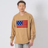 BEIGE | 星条旗刺繍ビッグロンT | REGIEVO