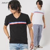 トリコロールラインVネックTシャツ | REGIEVO | 詳細画像1
