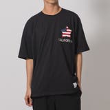 BLACK | 星条旗柄ビッグシルエットTシャツ | REGIEVO
