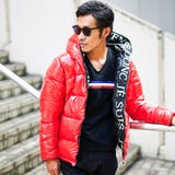 RED | ロゴテープエナメルフードダウンブルゾン | REGIEVO