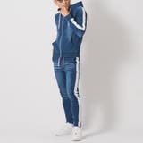 NAVY | サイドラインデニム裏毛セットアップ | REGIEVO