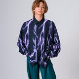 パープルムラ | 総柄プリントドルマンシャツ | REGIEVO