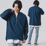 BLUE | ビッグシルエットハーフジップシャツ | REGIEVO