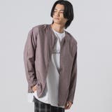 BROWN | ビッグシルエットノーカラージップシャツ | REGIEVO