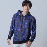 BLUE×BLK | 総柄ビッグプルパーカー | REGIEVO