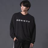 BLACK | ロゴプリントドロップショルダートレーナ | REGIEVO