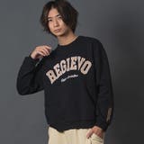 BLACK | アップリケロゴトレーナー | REGIEVO