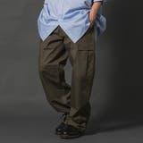 KHAKI | コットンリップストップワイドカーゴパンツ | REGIEVO