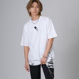 ホワイト(rose) | ローズ刺繍グランジTシャツ | REGIEVO