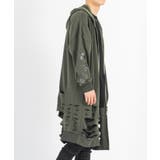 グランジ加工 ロングパーカー メンズ モード ストリート | REGIEVO | 詳細画像3 