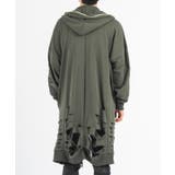 グランジ加工 ロングパーカー メンズ モード ストリート | REGIEVO | 詳細画像4 