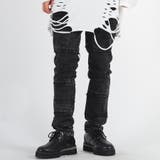ブラック(denim) | スリム ストレートパンツ モードストリート | REGIEVO