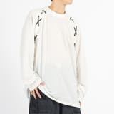 ホワイト | レースアップ ロンT メンズ 長袖Tシャツ モード ストリート | REGIEVO