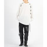 レースアップ ロンT メンズ 長袖Tシャツ モード ストリート | REGIEVO | 詳細画像11