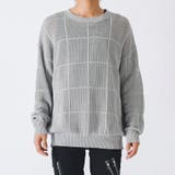 グレー | メッシュクルーネックニット | REGIEVO
