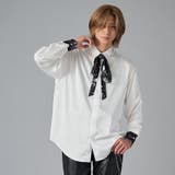 1ホワイト | リボン付きサテンシャツ | REGIEVO