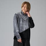 1グレー×ブラック | ネックレス付きベロアタートルネック | REGIEVO