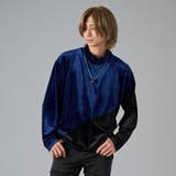 2ネイビー×ブラック | ネックレス付きベロアタートルネック | REGIEVO