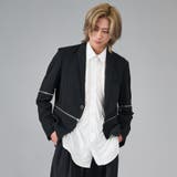 2ブラック | ファスナー付きピークドラペルジャケット | REGIEVO