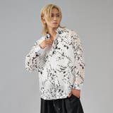 1ホワイト | シースルーフラワージャガード長袖シャツ | REGIEVO