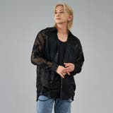 2ブラック | シースルーフラワージャガード長袖シャツ | REGIEVO