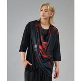 7分袖フラワープリントドレープTシャツ | REGIEVO | 詳細画像3 