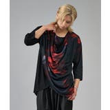 7分袖フラワープリントドレープTシャツ | REGIEVO | 詳細画像7 