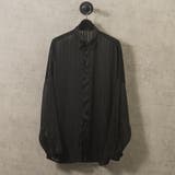 BLACK | ストライプシースルーシャツ | REGIEVO