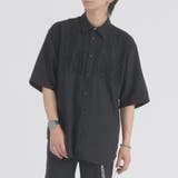 BLACK | レースチェストショートスリーブシャツ | REGIEVO