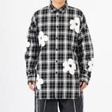 ブラック | フラワーチェックシャツ | REGIEVO