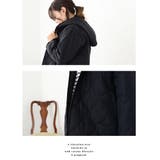 ウェーブキルトフード付きロングコートM大きいサイズ韓国ファッションワンピース春オ… | LAPULE  | 詳細画像6 
