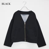 ブラック(02)M | レディースファッション通販ノーカラージャケット レディース ファッション | relaclo